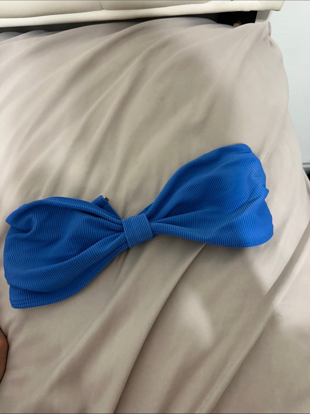 Blue Ribbed Fabric swim top - Women